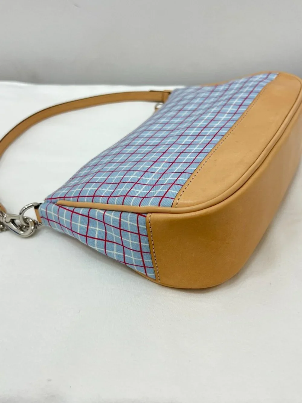 Coach Blue Plaid Small Bag in Style 7736